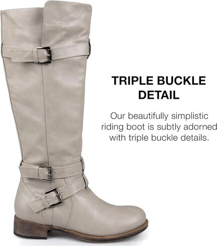 Journee Womens Bite Stacked Heel Riding Boots in Saudi Arabia