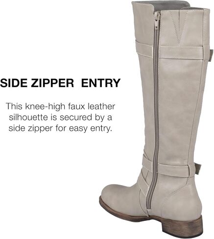 Journee Womens Bite Stacked Heel Riding Boots in Saudi Arabia
