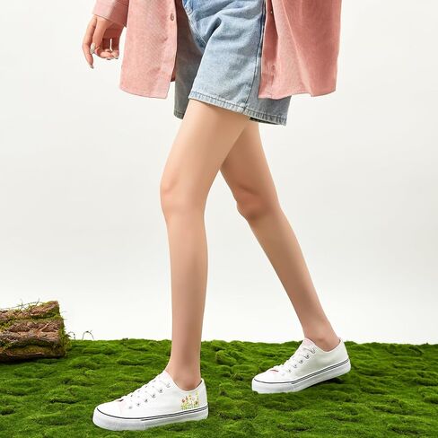 ZGR Womens Low Top Canvas Shoes,Lace up Canvas Sneakers,Casual White Tennis Walking Shoes in Kuwait