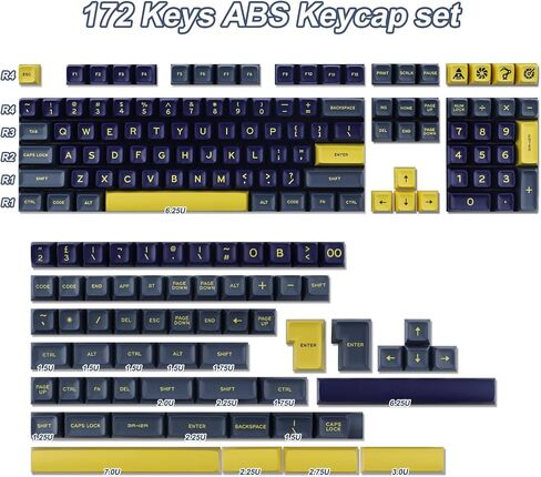 Hyekit Keycaps 171 Keys Custom Keycaps Doubleshot ABS Keycap Set SA Profile 6.25u 7u for Cherry Gateron MX Switches Mechanical Keyboard US and UK Layouts in Kuwait