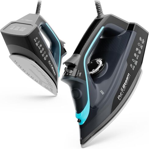 Professional Grade 1700W Steam Iron for Clothes with Rapid Even Heat Scratch Resistant Stainless Steel Sole Plate, True Position Axial Aligned Steam Holes, Self-Cleaning Function in Saudi Arabia
