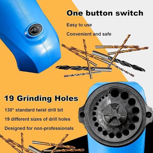Drill Bit Sharpener,Drill Bit Sharpener For All Bits(1/8''- 15/32''), Twist Drill Bit Sharpener Grinder, Portable Home Use Drill Bit Sharpener Machine, 130° Standard Drill Bits (1PCS) in Saudi Arabia