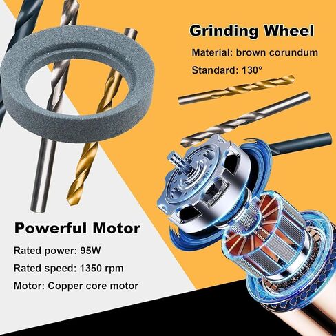 Drill Bit Sharpener,Drill Bit Sharpener For All Bits(1/8''- 15/32''), Twist Drill Bit Sharpener Grinder, Portable Home Use Drill Bit Sharpener Machine, 130° Standard Drill Bits (1PCS) in Saudi Arabia