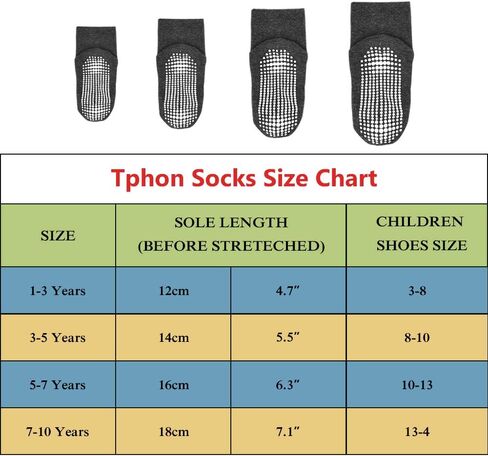 جوارب Tphon Kids غير قابلة للانزلاق للأطفال الصغار 12 زوجًا من الجوارب اللاصقة المضادة للانزلاق للأطفال الرضع من عمر 1 إلى 10 سنوات in Kuwait