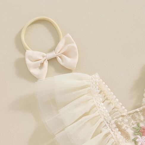 Newborn Baby Girl Princess Romper Dress Mesh Embroidery Elegant Tutu Skirted One Piece Jumpsuits Birthday Outfits in Saudi Arabia