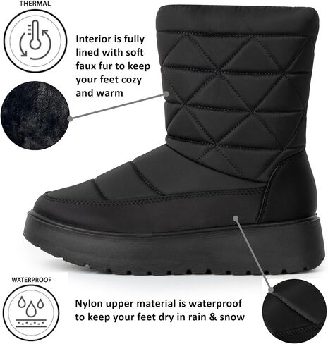 Alpine Swiss Zoey Womens Winter Boots Waterproof Snow Booties Faux Fur Lined Shoes in Kuwait