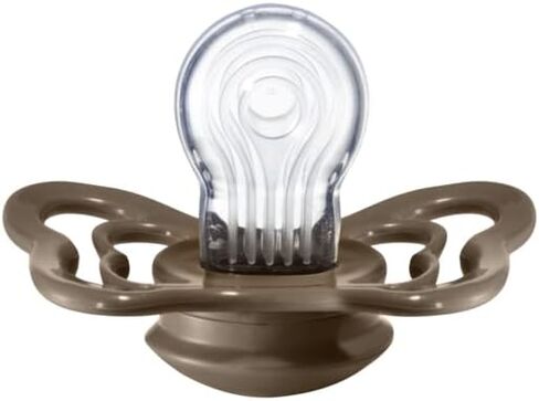 لهايات BIBS - مجموعة الأزياء الراقية | لهاية أطفال خالية من مادة BPA | صنع في الدنمارك | مجموعة من 2 لهايات فاخرة بلون البلوط الداكن | الحجم 6-18 شهرا in Kuwait