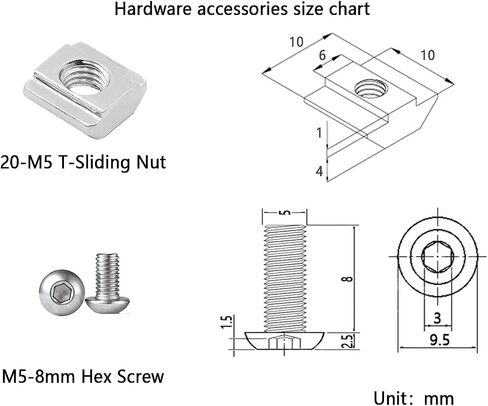 2020 Series 3-Way End Aluminum Extrusion Corner Bracket Tri Connector, 12 Sets, with 48 Screws for 20 T-Slot Extruded Aluminum Profile in Saudi Arabia