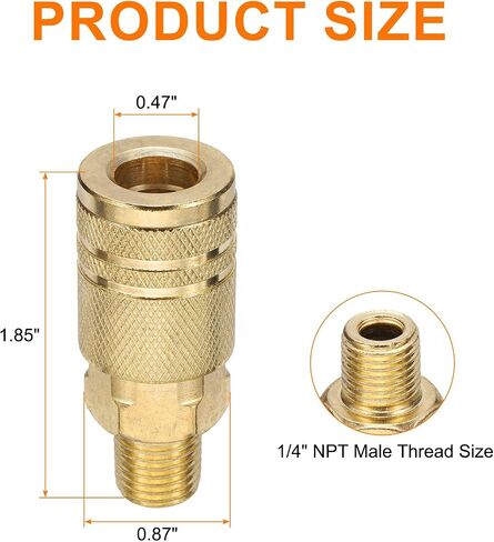 HARFINGTON 10 قطعة مقرنة صناعية ذكر 1/4 "NPT M نمط خرطوم هواء تركيبات موصل سريع مقرنة هواء لضاغط الهواء أدوات تعمل بالهواء المضغوط in Saudi Arabia