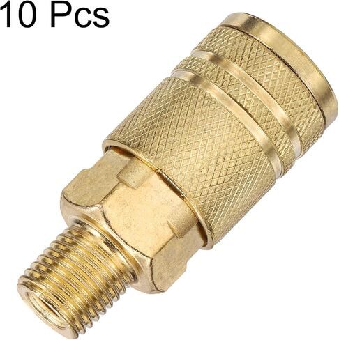HARFINGTON 10 قطعة مقرنة صناعية ذكر 1/4 "NPT M نمط خرطوم هواء تركيبات موصل سريع مقرنة هواء لضاغط الهواء أدوات تعمل بالهواء المضغوط in Saudi Arabia