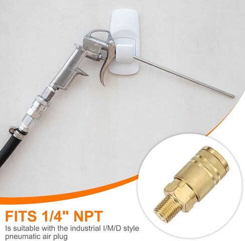 HARFINGTON 10 قطعة مقرنة صناعية ذكر 1/4 "NPT M نمط خرطوم هواء تركيبات موصل سريع مقرنة هواء لضاغط الهواء أدوات تعمل بالهواء المضغوط in Saudi Arabia
