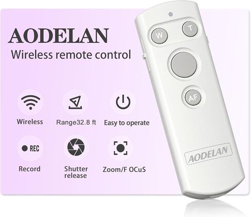 إصدار مصراع الكاميرا اللاسلكية عن بعد من AODELAN لكاميرا Canon EOS RP/EOS R/R3/R5/R6/R7/R10/M50/EOS M6 Mark II/R/RP /90D /6D Mark II /800D /850D /250D/Rebel SL2 / T7i /G5 X Mark II /G7 X Mark III in Kuwait