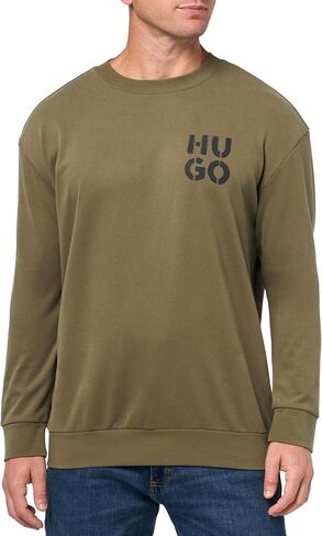 HUGO Men's Stacked Logo Cotton Blend Crewneck Sweatshirt in Saudi Arabia