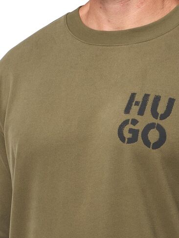 HUGO Men's Stacked Logo Cotton Blend Crewneck Sweatshirt in Saudi Arabia