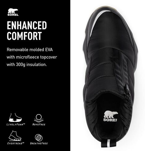 حذاء نسائي من Sorel Kinetic Impact بسحاب مقاوم للماء - أسود، ملح البحر - مقاس 9 in Kuwait