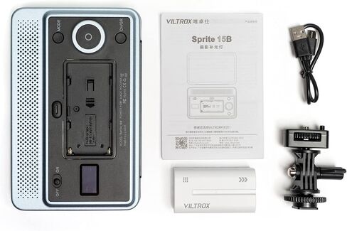 لوحة إضاءة فيديو LED، VILTROX Sprite15C RGB لوحة إضاءة تصوير فيديو محمولة على الكاميرا قابلة للتعتيم لكاميرا الفيديو DSLR مع بطارية وكابل من النوع C، سطوع عالي، لون RGB كامل 360 درجة و2800-6800K in Saudi Arabia