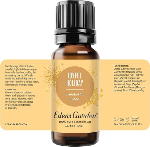 مزيج الزيوت العطرية العطرية من Edens Garden Snowflakes & Spruce Limited Edition، درجة علاجية نقية 100% (مزيج من الزيوت العطرية المعطرة برائحة طبيعية/مثلية غير مخففة) 10 مل in Kuwait