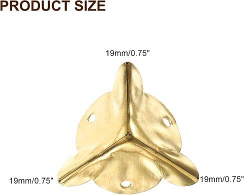 uxcell 16 Pcs Box Edge Guard, 19mm Decorative Box Corner Cover, Corner Protector, Vintage Stair Dust Corners with Screws, Yellow in Saudi Arabia