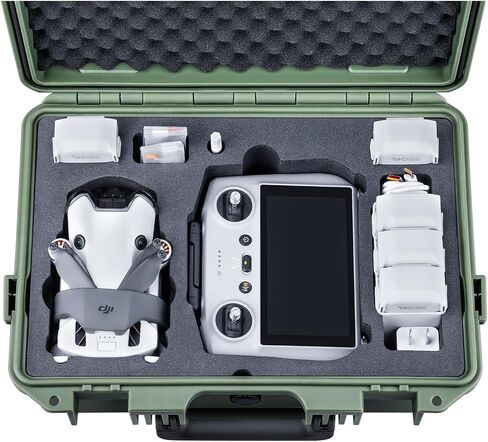 جراب Lykus Titan MM410 مقاوم للماء (أخضر) لهاتف DJI Mini 4 Pro/Mini 3/Pro وDJI RC 2/RC/RC-N2/N1، يدعم 7 بطاريات وحبل RC [الجراب فقط] in Kuwait
