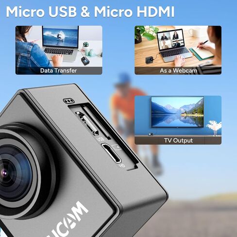 SJCAM Upgraded SJ4000 Action Camera Dual Screen 4K30FPS Ultra HD Underwater Camera Waterproof 170° Wide-Angle WiFi Helmet Camera with 2 Batteries and Accessories for Motorcycle Vlog in Saudi Arabia