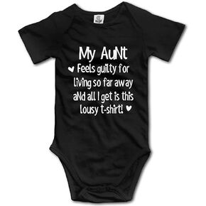 My Aunt Feels Guilty Baby Climbing Short Sleeve Onesie 18-24 Months Black
