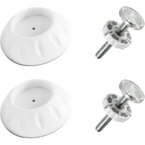 4 Pack Gate Wall Protector with Threaded Spindle Rods M10, Pressure Mounted Gate Extender Extension, Dog Gate Banister Adapter, Pet Gate Wall Cups Replacement Parts Hardware for Stairs