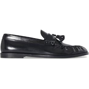Black Penny Loafers for Women with Casual Slip on Chunky Tassel Loafers Women Comfortable Office Shoes for Women Dress Shoes for Women.