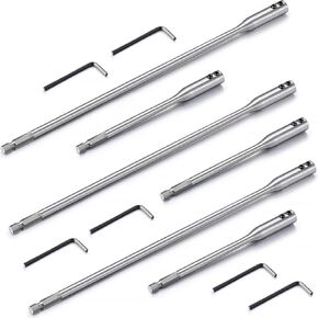 Drill Bit Extension 6, 12 Inch Drill Bit Set Wood Spade Bit Set High Carbon Steel Drill Bit Extender Drill Extension Bit Holder with Wrench Key for Wood Turners Construction Accessories (12 Pieces)