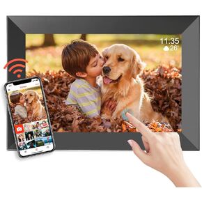WiFi Digital Picture Frame,Built-in 32GB Memory 10.1 Inch 1280x800 IPS Touch Screen Photo Frames, Auto-Rotate, Share Photos&Videos from Anywhere Instantly via Free Frameo App, Best Gift