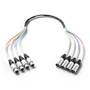 PRORECK 50ft Snake Cable, 8-Channel Shielded Audio Cable XLR Male to XLR Female, with Color-Marked Connectors for Professional Stage, Studio, and Live （PR-XLR/XLR-8 * 50）
