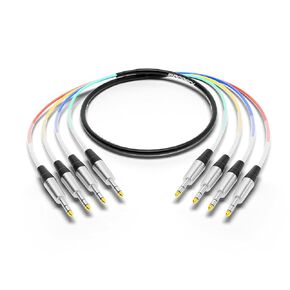 PRORECK 10ft Snake Cable, 4-Channel Shielded Audio Cable 1/4'' TRS to 1/4'' TRS, with Color-Marked Connectors for Professional Stage, Studio, and Live (PR-TRS/TRS-4 * 10)