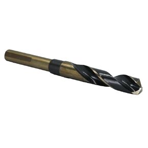 Drill America 21/32" Reduced Shank High Speed Steel Black & Gold Contractor Drill Bit with 3-Flat 1/2" Shank, KFD3F Series