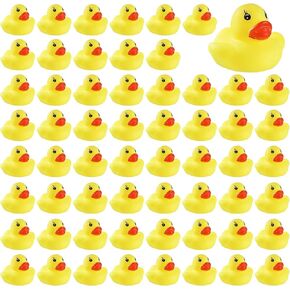 60 PCS Rubber Ducks Bath Toys Mini Ducks Float and Fun Squeak for Baby Kids Bath Toy Shower Decorations Birthday Party Carnival Game Gift