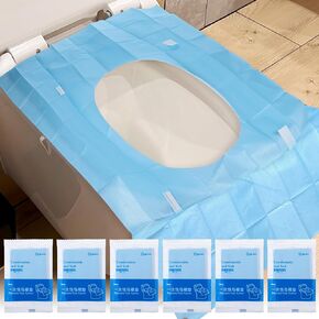 100Pack Toilet Seat Covers Disposable 16x23 Inch Large Toilet Seat Liners Individually Wrapped PE Film Disposable Toilet Seat Covers for Travel, Hotel, Hospital, Public Toilet Seat Cover(Blue)