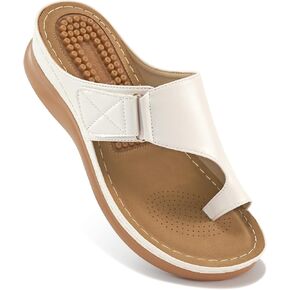 صنادل Aomigoct للنساء أحذية بكعب عريض: صنادل مريحة لتقويم العظام قابلة للتعديل للنساء، شبشب صيفي أنيق، حلقة خطافية للمشي كاجوال in Kuwait