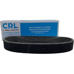 CRL CRL118X21100X 1-1/8" x 21" 100X Grit Glass Grinding Belt for Portable Sanders - 10/Bx