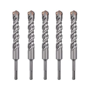 5 Pack 11/16 inch x 8.26 inch SDS Plus Rotary Hammer Drill Bit, Concrete Drill Bits for Concrete, Brick, Cement and Stone, 8.26 inch Length (11/16" Diameter, 8.26" Length)