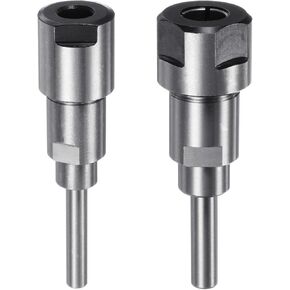 uxcell 2pcs Router Collet Extension Rod Converter Adapter Set 8mm to 8mm & 12mm to 12mm for CNC Engraving Machine Woodworking Milling Bit