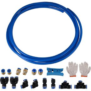 Pneumatic Tubing 6mm OD x 4mm ID 12m(39.4ft) PU Air Hose Pipe Tube Kit, Pneumatic Air Tubing for Air Line or Fluid Transfer (Blue)