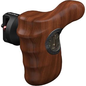 Tilta Advanced Side Wooden Handle | Black Walnut Wood & Aluminum Alloy Build | Quick Release Button | Left Side Handle (1/4-20" with Locating Pins - Type XI)