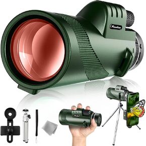 Pankoo 40X60 Monocular Telescope with Smartphone Holder & Tripod, 2022 Power Prism Compact Monoculars for Adults Kids, HD Monocular Scope for Bird Watching Hiking Concert Travelling (PA4060-6)