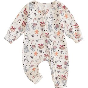 Kayotuas Halloween Baby Boy Girl Clothes Pumpkin Long Sleeve Romper Zipper Bodysuit Jumpsuit One Piece Fall Winter Outfits