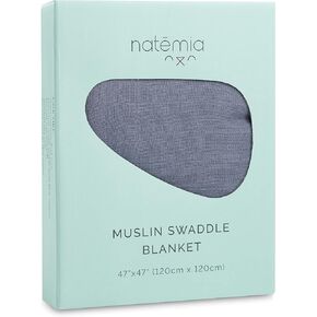 Natemia Baby Muslin Swaddle Blankets - Muslin Swaddle Blankets Boy and Girl, Swaddles for Newborn, Soft and Breathable Baby Girl Muslin Swaddle Blanket, Newborn Baby Essentials, 47" x 47", 2-Pack