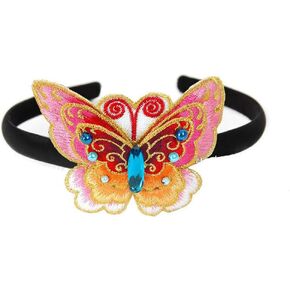 Hair Accessory Bassi Korea Girl Baby Hanbok Head Band Piece Traditional Embroidered Butterfly Pink
