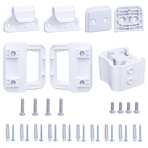 Retractable Baby Gate Replacement Parts Kit New Upgrade Retractable Dog Gate Replacement Hardware Mesh Pet Gate Full Set Wall Mounting Accessories with Brackets Latches Anchors and Screws, Gray