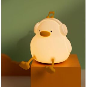 DREAMING MY DREAM Cute Duck Night Light,LED Squishy Novelty Duck Lamp,3 Level Dimmable Soft Silicone Nursery Nightlight,Night Light for Toddler Baby Kids Decor,Cool Gifts for Duck