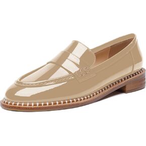 FOGEENA Womens Slip On Penny Fashion Casual Round Toe Chunky Low Heel Loafers Dress Shoes 1 Inch