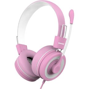 Youth & Kids Headphones Safe, Audio for Learning, Travel, and Everyday Use (Topone-Pink)