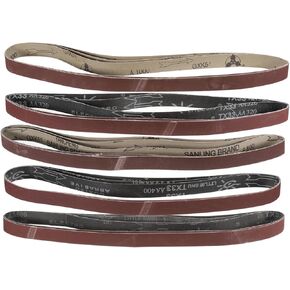 HARFINGTON 15pcs 1 x 42" Sanding Belts 3pcs Each of 320/400/600/800/1000 Grit Aluminium Oxide Flush Joint Belt Sander Paper for Metal Woodworking Automotive Repair