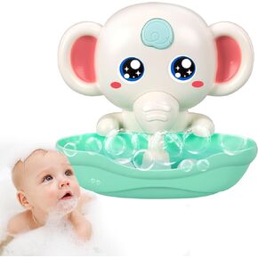 Bath Toys, Elephant Bath Bubble Maker with Music, Magnetic Charging Bubble Machine, Bath Toys for Toddlers 1-3, Toddler Bathtub Toys, Birthday for 1 2 3 4 5 Years Old Boys Girls (Grey)